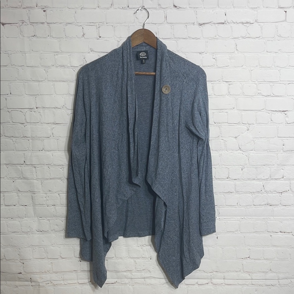 Gray Open Front Cardigan Sweater